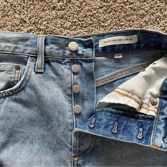 Aritzia Denim Forum Size 25 The Joni High Rise Loose 26L Distressed - Picture 10 of 16